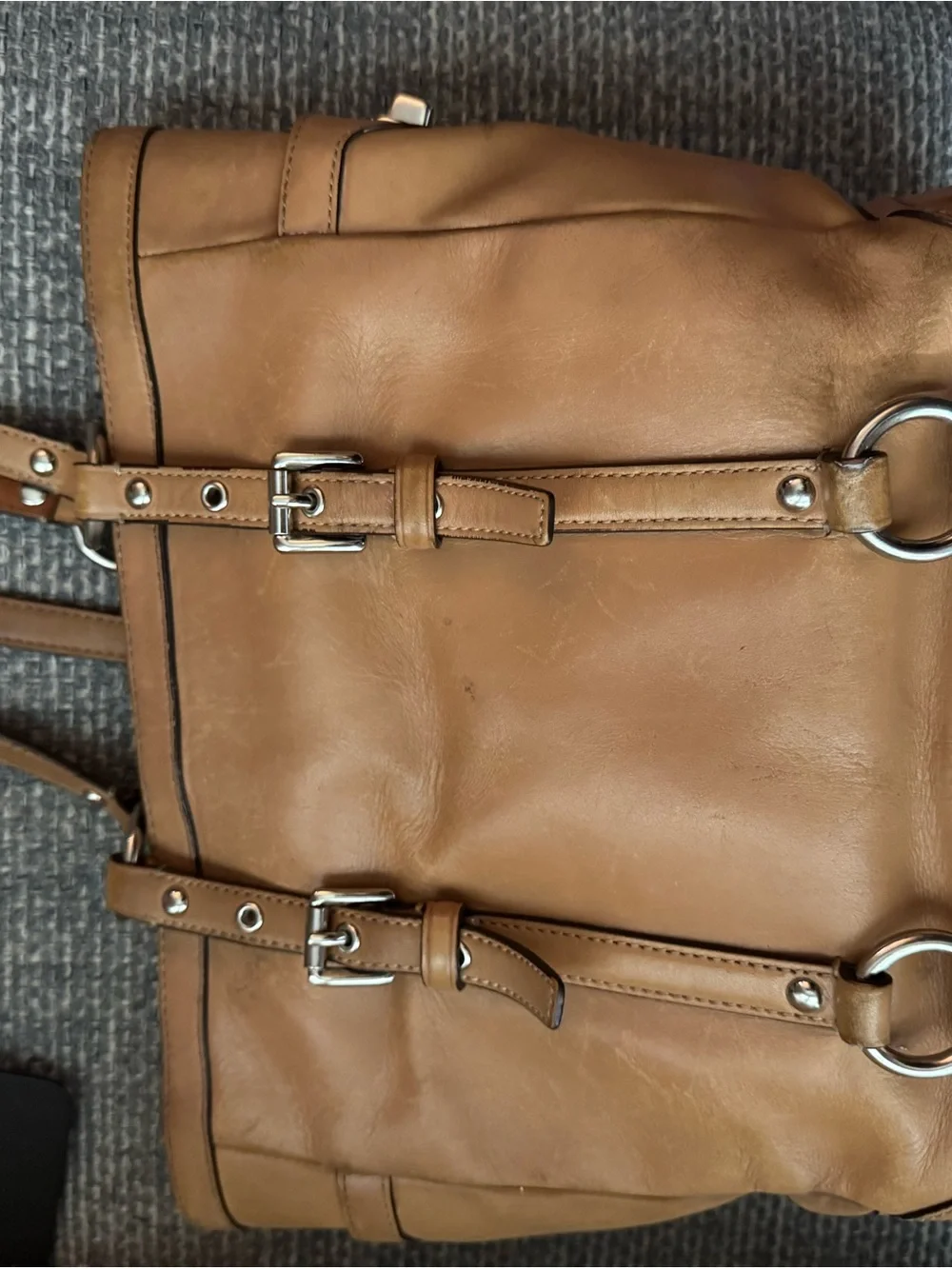 Coach Leatherware Leather F11524 Cognac Glove-Tanned Leather Shoulder ZipTop Bag